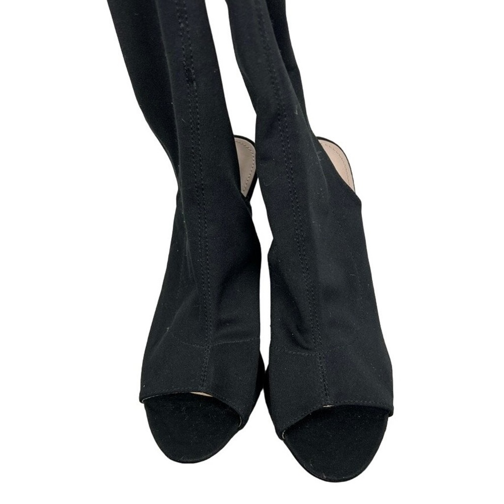 Peeptoe Heeled Boots Public Desire Stella Over the Knee Sock Fit Black Size 7 - Picture 10 of 16